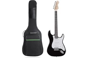 LETSROCK 39-Zoll-E-Gitarrentasche, 7 mm gepolstert, wasserdichtes E-Gitarrencase, E-Gitarren-Gigbag-Rucksack mit Nackenriemen und Taschen