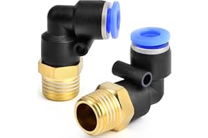 ERGAOBOY 10 piezas 6 mm tubo OD x 1/4 BSP codo macho empujar para conectar accesorios (PL6-02)