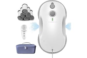 ‎TOSIMA Tosima W3 Fensterreiniger, automatischer Sprüher in Zwei Richtungen mit dreifachem Sicherheitssystem, 3800 Pa Saugleistung, intelligente Navigation & Küchenroboter, mit Fernbedienung