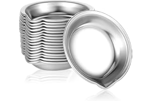 MBAIYO 18 Stücke Mischpalette,Edelstahl Farbschale Runde Farbschale Silber Paletten Für DIY Kunst Künstlerische Kreationen 5 x 5cm