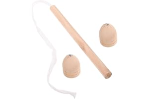 EXCEART 1 Set Hand-carved Wooden Spinnings Top Craft Gyroscopes Toy Wood Gyro Toys Novelty Unfinished Blank Spins Tops Educational Toys Kindergarten Toy with Whip