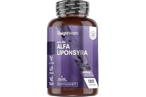 Alfa liponsyra kapslar – 650 mg per portion – 180 veganska rena ALA-kapslar – 6+ månaders förråd – 1 kapsel var tredje dag