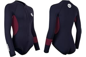 Two Bare Feet Women's 2mm Neoprene One-Piece Wetsuit – Premium Swim Suit for Surfing, Swimming, Scuba Diving & Water Sports, Flexible, Durable, Multiple Styles