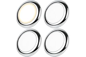 acegoo 12V Plafonnier LED Camping-Car Éclairage Intérieur Montage à vis, pour Bateau Camion Van Yacht Voiture, Matériel PC Dimmable 235lm 4pcs (Chrome, 5000K)