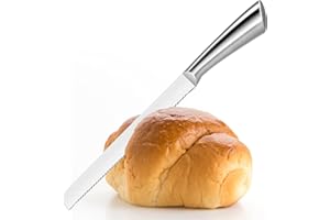 LifHap Serrated Bread Knife, Pastry-Slicer - 10 Inch/24CM Blade,One-Piece Stainless Steel Design,Best Knives for Slicing Bread, Bagels, Cake