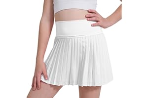 zffriction Gonna da Tennis per Ragazze Gonna da Tennis con Pantaloncini Gonna da Skater Plissettata per Bambini Gonna da Golf a Vita Alta con Tasche