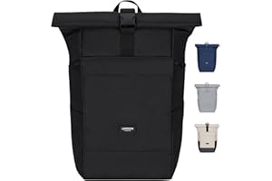 LARKSON Rucksack Damen & Herren - No 4 Large - Rolltop Backpack 21 L mit 16 Zoll Laptopfach Uni, Arbeit & Fahrrad - Großer Reiserucksack mit Trolley Strap