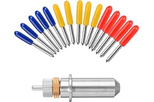 Chesoon Lames Coupe pour Cricut Explore 15 Lames Coupe en Vinyle 40/50/60 degrés avec Porte-Lame coupée