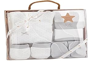 Interbaby Set Regalo Primera Puesta Bebé Algodón Orgánico e Hipoalergénico Topitos De 0 a 6 meses aprox (Gris)