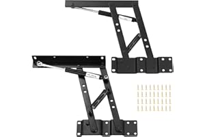 Knpwer 2 Pcs Charniere Table Basse Relevable,Heavy Duty Mecanisme Table Basse Relevable,Lift Up Ressort Charnière pour Table Basse (Style 2)