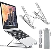 SKY-TOUCH Laptop Stand for Desk, Adjustable Laptop Riser ABS+Silicone Foldable Portable Laptop Holder, Ventilated Cooling Not