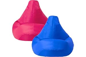 Bean Bag Bazaar Kids Gaming Chair, Indoor Outdoor Bean Bags, Pink Blue, 69cm x 59cm, Large, 2 Pack