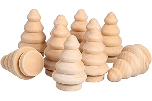 Garneck 10pcs Unfinished Wooden Peg Dolls & Trees for DIY Crafts - Small World Play - Home Decor for Creative Projects and Imaginative Playtime