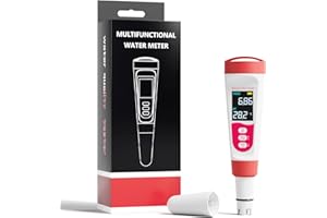Flysocks pH Messgerät 4 in 1, IP67 Trinkwassertest, Digital Wasserqualität Tester für pH/TDS/EC/Temperatur mit LCD Hintergrundbeleuchtung Wasserqualitätsprüfgerät Leitfähigkeitsmessgerät Wasser Tester