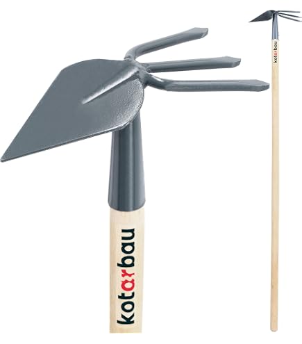 KOTARBAU Binette Cœur 157 X 130 Mm – Houe En Acier Avec Manche Bois 110 Cm – Outil Jardinage Précis Pour Ameublir, Biner, Planter