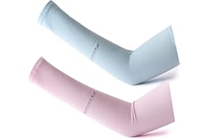 LumiSyne 2 Pairs UV Sun Protection Arm Sleeves Women Men UPF 50+ Stretchy Compression Sleeves Long Elbow Armwarmers Cooling Arm Sleeves For Summer Sports Running Cycling Basketball Tattoo Cover Up