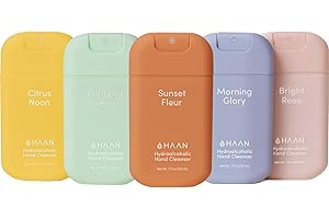 HAAN Aloe Vera Hand Cleansing Spray (Pack of 5) - Sunset Fleur, Morning Glory, Bright Rose, Purifying Verbena, Citrus Noon