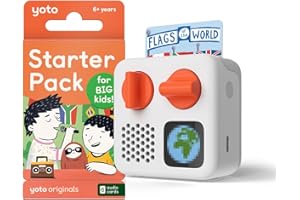 Yoto Mini (edizione 2024 YM002) + Starter Pack per Big Kids Bundle - Dispositivo audio Bluetooth senza schermo, dispositivo da viaggio tutto in 1 per storie, musica, podcast, radio