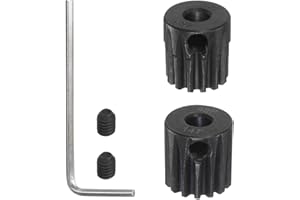 sourcing map Piñón Endurecido 48P, Engranajes de Motor Kit 2Pzs 13T 14T para Eje de Motor RC de 1/8 Pulgadas, Engranajes de 48 Pasos para Coche RC, con Llave Hexagonal