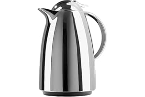 Emsa 624151600 Auberge Quick-Tip vacuum flask, 1.5 litres, chrome