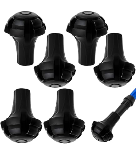 12 Pattins Caoutchouc Pour Bâtons Randonnée - Antidérapants, Résistants à L'Usure - 2 Styles (Rond & Pied Mouton)