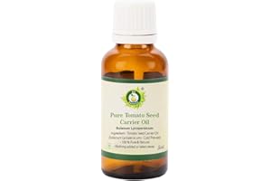 R V Essential Aceite puro de portador de semillas de tomate 15ml (0.507oz)- Solanum Lycopersicum (100% puro y natural Prensado en frío) Pure Tomato Seed Carrier Oil