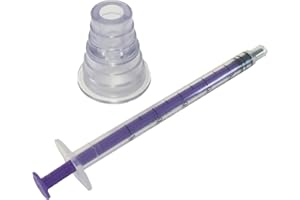 3 X 1ML QUALICARE ORAL ENTERNAL MEDICINE BABY ELDERLY DOSAGE NON-STERILE LATEX FREE DISPOSABLE PURPLE SYRINGES WITH BOTTLE ADAPTER