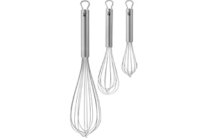 WMF Profi Plus 3-Częściowy Zestaw Trzepaczeek, Stal Nierdzewna, Częściowo Matowana, Nadaje Się Do Mycia W Zmywarce