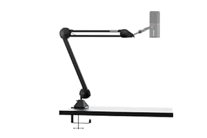 IXTECH Microphone Boom Arm Stand, Heavy Duty Adjustable Mic Stand with Cable Ties, Desk Mount Arm Stand for Gaming Streaming Podcasting (MEDIUM).