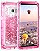 Produktbild Coolden Samsung Galaxy S8 Hülle, 3D Glitzer Flüssig Durchsichtig Bling Sparkle Glitter Herz [Crystal Silikon Rückdeckel + Rahmen Bumper] Transparent Handyhülle für Samsung Galaxy S8(Pink)