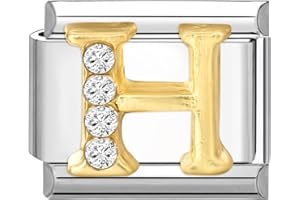 papasgix Italian Charm Bracelet Charms Module Buchstaben A-Z für 9mm Charm Bracelets DIY Italian Style Charms für Damen Italienisches Charm Armband Zubehör Geschenk