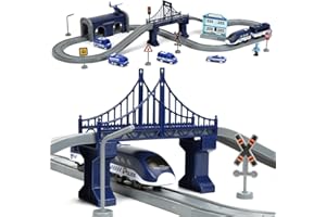 O-KINEE Jouet de train électrique pour enfants, connexion magnétique, cadeau pour garçons et filles de 3, 4, 5 ans, peinture diamant