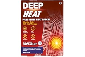 Deep Heat Pain Relief Heat Patch, Muscular Aches, Pains, Joint Stiffness (Pack of 4 Patches)