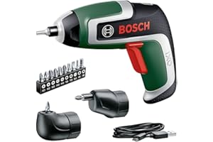 Bosch atornillador a batería compacto IXO (7.ª generación; 3,6 V; 2,0 Ah; 5,5 Nm; set incluye accesorios de atornillado en ángulo y excéntricos; con cable micro USB; en caja de almacenaje)