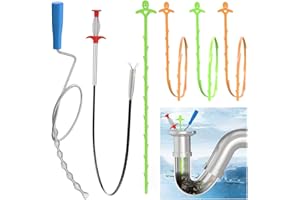 Anordsem Sink Uunblocker 6 PCS, Drain Snake Reusable Drain for Drain Unblocker Tool, Hair Catcher for Bathroom Kitchen Bathtub,Shower Drain Hair Remover