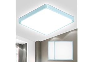 LQWELL® Plafonnier LED, IP44 Lampe de Salle de Bain Étanche Carré Plat 18W 6000K 1600LM Lampe Simple Moderne Mince pour Salon Salle de Bain Chambre Cuisine Couloir Sous-Sol Bureau, 220 * 24mm