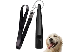 LacyMC Hundepfeife,Hundepfeife mit Pfeifenband,für Hundeerziehung Hundetraining(Schwarz)