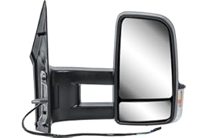 LONGLING Espejo retrovisor derecho manual sin calefacción, con intermitentes, brazo largo para Mercedes Sprinter 906 VW Crafter 2006-2018