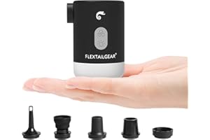 FLEXTAILGEAR MAX PUMP 2 PRO, Portable Electric Air Pump,Vacuum Pump,20-200Lm Stepless Light,Emergency Power Supply,4000mAh Rechargeable Battery,Air Mats,Swimming Rings,Vacuum Bags