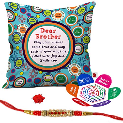 Indigifts Bro May All Your Wishes Come True Quote Printed Cushion Cover 12