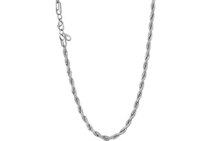 U7 Collar para Hombre Mujer Cadena Espiga, 3mm/6mm/9mm Ancho, 46cm-76cm Largo, Material Acero Inoxidable 316L, Joyería Simple Bácisa con Caja de Regalo