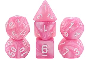 Epic Forge Set med 7 tärningar i flera format - pärlemorrosa