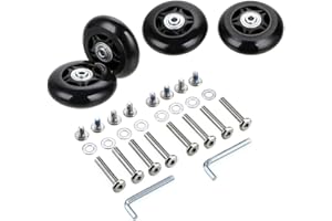 IGNPION 2pcs roulettes de Valise Roues de Rechange réparation de roulements pour Valise de Bagage 70 * 24mm,Noir