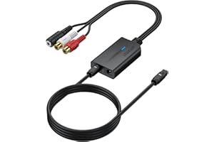 AUTOUTLET 192kHz Convertidor DAC SPDIF a RCA +3,5mm Jack Convertidor de Audio Digital a Analógico Toslink Óptico a Adaptador de Audio RCA para Tele HDTV DVD Blu-ray Consoles