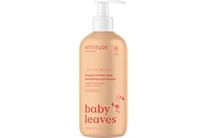 ATTITUDE Shampooing et Gel Douche 2-en-1 pour Bébé & Enfant, Certifié EWG Verified, Doux pour la Peau, Ingrédients d’Origine Naturelle, Végane, Parfum Orange & Grenade, 473 mL