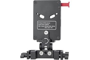 Nitze V Mount Battery Plate mit 15mm Stangenklemme und Verstellbarem Arm, V Mount Platte 8 V/3 A DC, 14.8 V/3 A D-Tap und PD 3.0 USB-C-Ausgangsanschlüsse V Mount Battery Adapter Plate–N21-D7B