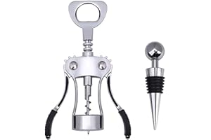 Tolenre Winged Korkenzieher mit Weinstopper, Wein Korkenzieher, Multifunktions Flaschenöffner für Weinflaschen, Multifunktionaler Flügelkorkenzieher für Alle Korkstopfen und Bierdeckelflaschen
