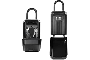 NBYT Tragbares Zahlenschloss Schlüsselkasten, Wandhalterung, für Hausschlüssel, Schlüsselverstecker, um einen Schlüssel draußen zu verstecken, wasserdichter Schlüsselsafe (mit Bügel)