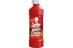 Zeisner Curry Ketchup Hot! mit erlesenen Gewürzen nachhaltig scharf| aus Grasberg bei Bremen | vegan | natürlich ohne Konservierungsstoffe, 425 ml