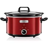 Crock-Pot SCV400RD Slow Cooker, Removable Easy-Clean Ceramic Bowl, 3.5 Litre (3-4 People), Red